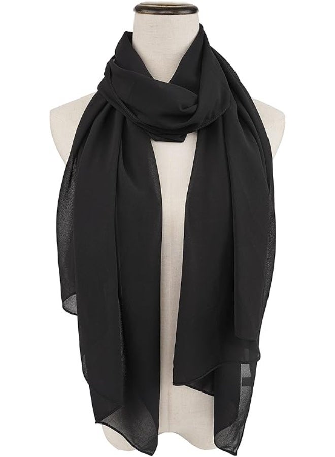 أمياي وشاح شيفون أسود للنساء المسلمات | حجاب أنيق وخفيف للاستخدام اليومي والمناسبات - Image 3